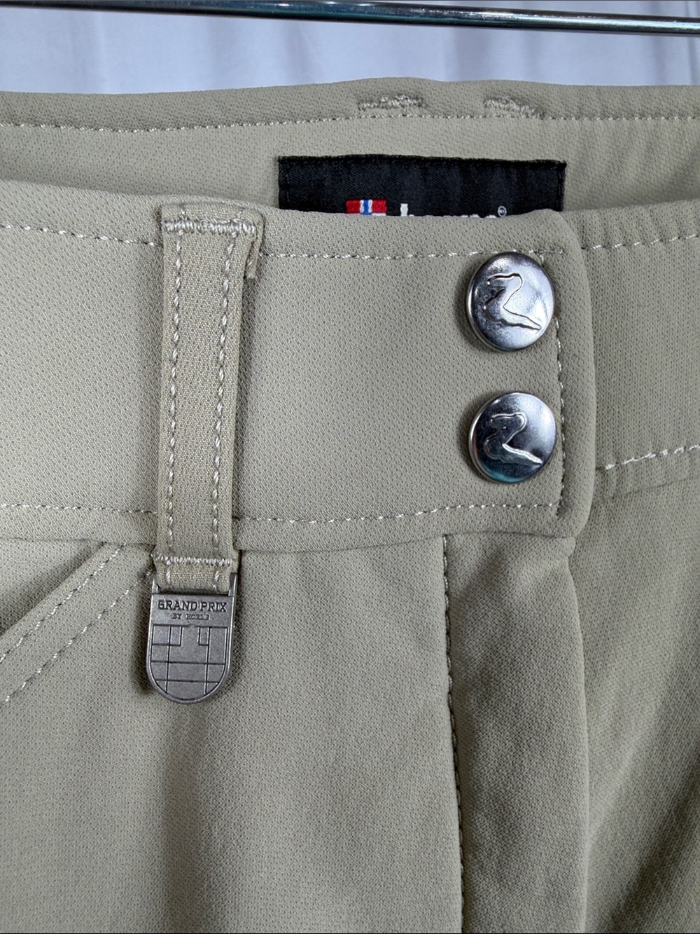 Horze Women’s Silicone Full Seat Equestrian Riding Breeches in Beige/Tan. - Picture 6 of 9